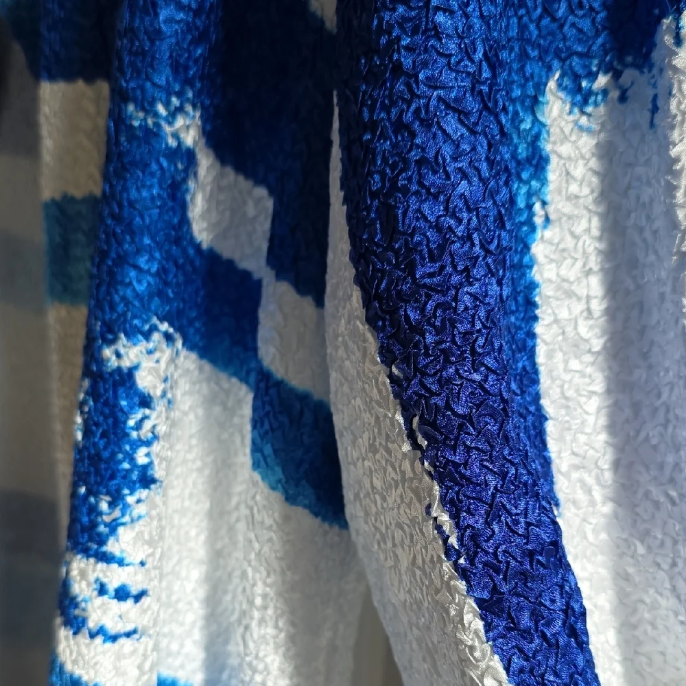 Chicos Vibrant Blue and White Open Jacket Plus Size - Picture 2 of 3